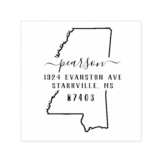 Mississippi retouradres stempel zelf-inkt (Design)