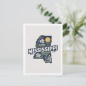 Mississippi Retro Travel Design Iconische Verenigd Briefkaart (Staand voorkant)