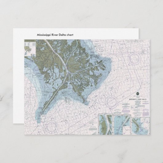 Mississippi River Delta LA MS briefkaart (Voorkant / Achterkant)