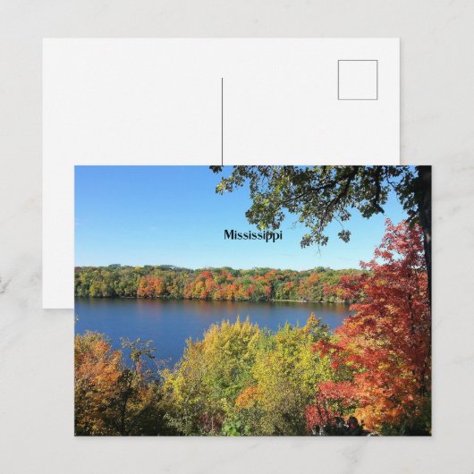 Mississippi River, herfst, Briefkaart (Voorkant / Achterkant)