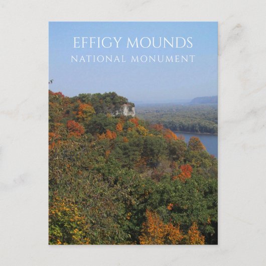 Mississippi River, Herfst Foliage, Effigy Mounds,  Briefkaart (Voorkant)