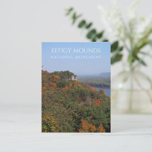 Mississippi River, Herfst Foliage, Effigy Mounds,  Briefkaart (Staand voorkant)