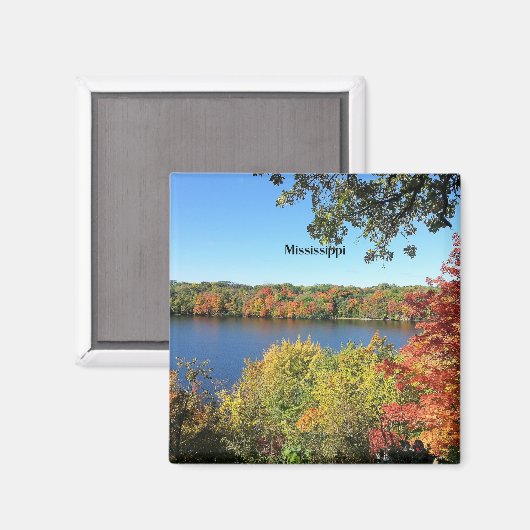 Mississippi River, herfst, Magneet (Voorkant / Achterkant)