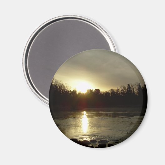Mississippi River Sunrise reflectie Magneet (Voorkant / Achterkant)
