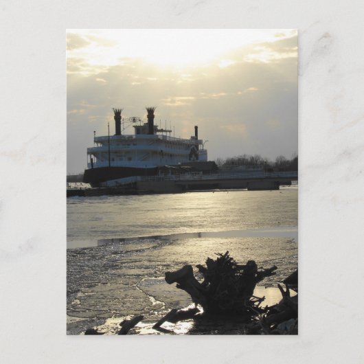 Mississippi River Sunset in Winter Briefkaart (Voorkant)