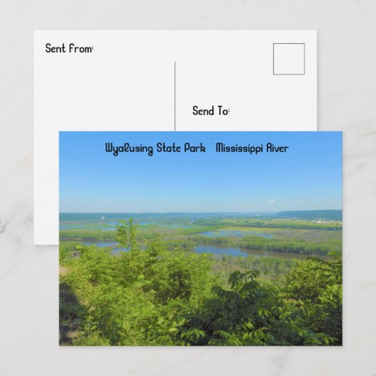 Mississippi River Uitzicht van Wyalusing State Par Briefkaart (Voorkant / Achterkant)