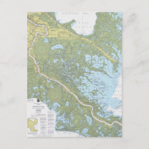 Mississippi River-Venetië naar New Orleans Chart P Briefkaart