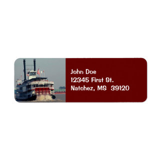  Mississippi Riverboat Retouradres Label