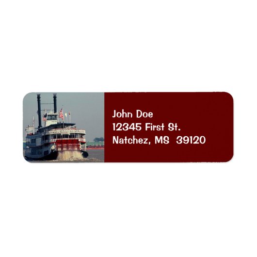  Mississippi Riverboat Retouradres Label (Voorkant)