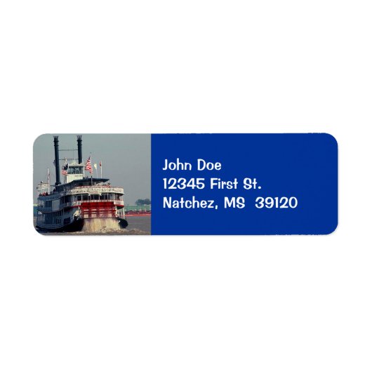 Mississippi Riverboat Retouradres Label (Voorkant)
