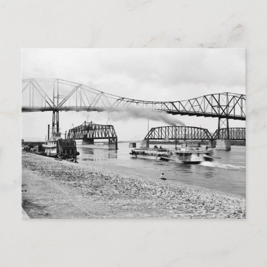 Mississippi, rivier de Winona, 1880 Briefkaart (Voorkant)