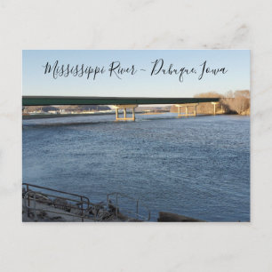 Mississippi rivier, Dubuque, Iowa Memorabilia Briefkaart