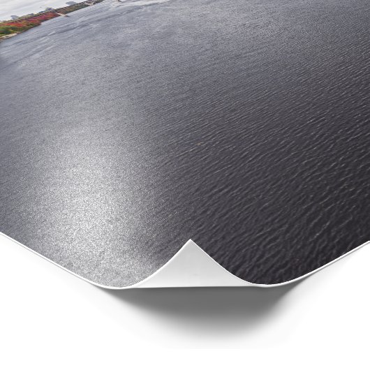 mississippi rivier en beboste banken in minneapoli foto afdruk (Hoek)