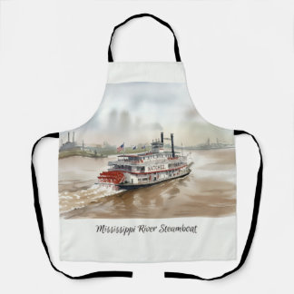 Mississippi Rivier Stoomschip Aquarel New Orleans Schort