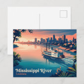 Mississippi rivier VS Briefkaart (Voorkant / Achterkant)