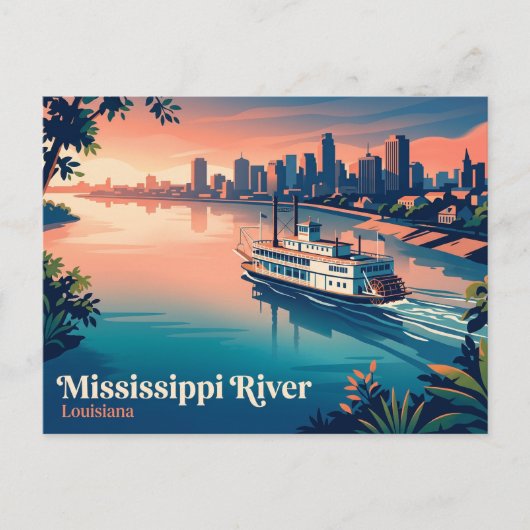 Mississippi rivier VS Briefkaart (Voorkant)