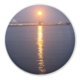 Mississippi Rivier Zonsopgang Keramische Knop