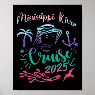 Mississippi-riviercruise 2025 gezinsvakantie trip poster