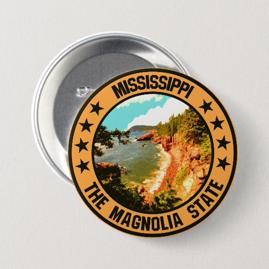 Mississippi Ronde Button 7,6 Cm (Voorkant /achterkant)
