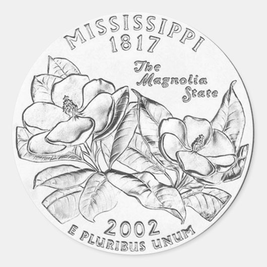 Mississippi Ronde Sticker (Voorkant)