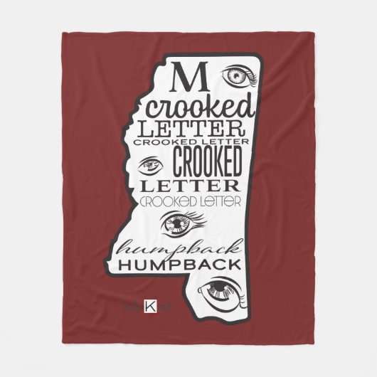 Mississippi Rood Fleece Deken (Voorkant)