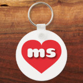 Mississippi rood hart - Ik hou van mevrouw Sleutelhanger (Voorkant)