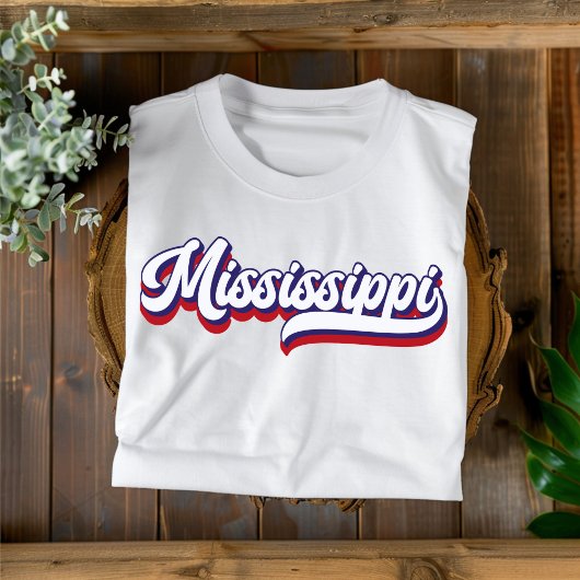 Mississippi Rood Wit en Blauw  T-shirt