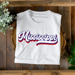 Mississippi Rood Wit en Blauw Vintage T-Shirt