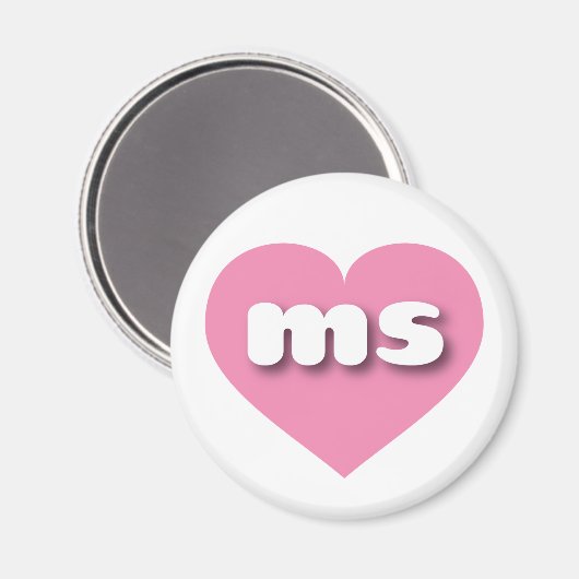 Mississippi roze hart - Ik hou van mevrouw Magneet (Voorkant / Achterkant)