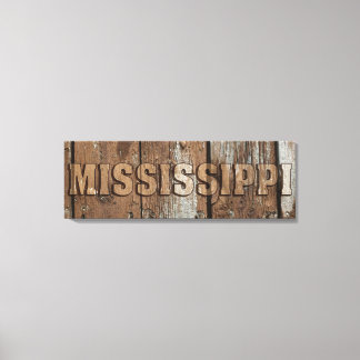 Mississippi rustieke houten muur canvas teken afdruk