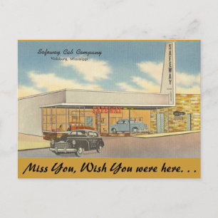 Mississippi, Safeway Cab Co., Vicksburg Briefkaart