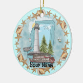 Mississippi Schelpen Vuurtoren Ornament (Links)