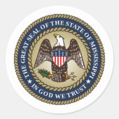 Mississippi Seal, Mississippi Ronde Sticker (Voorkant)