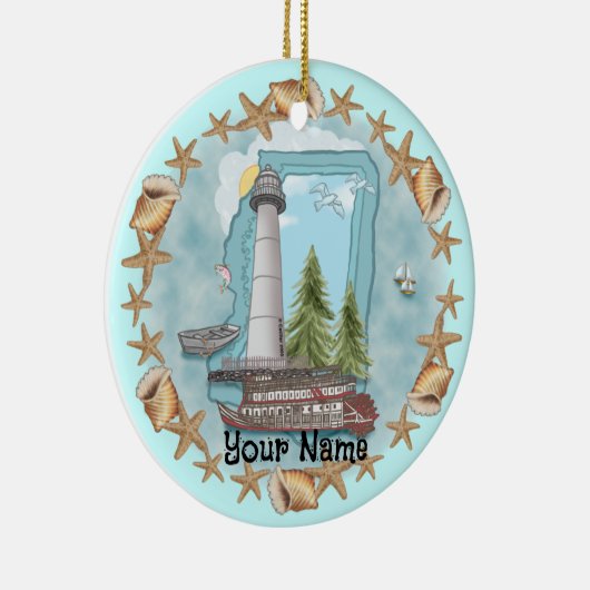 Mississippi Shells Lighthouse Ornament (Rechts)
