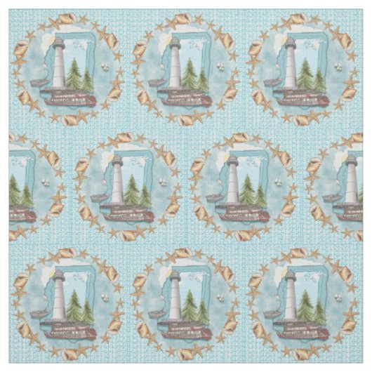 Mississippi Shells Lighthouse Stof (Swatch)