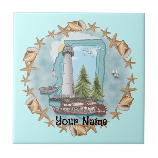 Mississippi Shells Lighthouse Tegel Tegeltje (Voorkant)