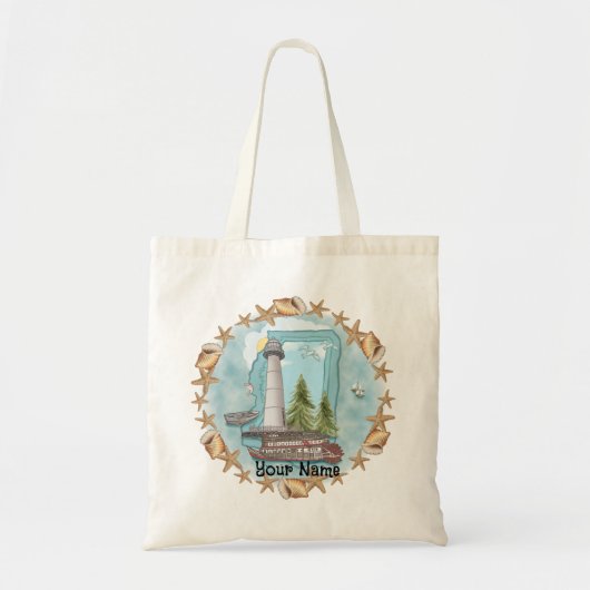 Mississippi Shells Lighthouse Tote Bag (Voorkant)