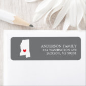 MISSISSIPPI-Staat | Terugkeeradreslabel verplaatse Etiket (Insitu)