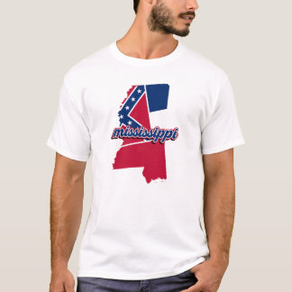 Mississippi Staatskaart Grafisch met Vlagontwerp T-shirt