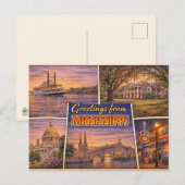 Mississippi State Ansichtkaart Briefkaart (Voorkant / Achterkant)