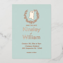 Mississippi State Bestemming Trouwen    Folie Uitnodiging