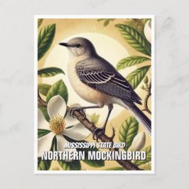 Mississippi State Bird Northern Mockingbird Briefkaart