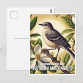Mississippi State Bird Northern Mockingbird Briefkaart (Voorkant / Achterkant)