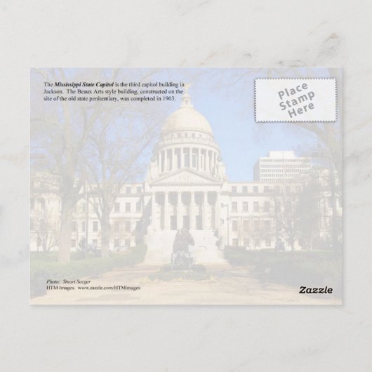 Mississippi State Capitol Building, Jackson Briefkaart (Achterkant)