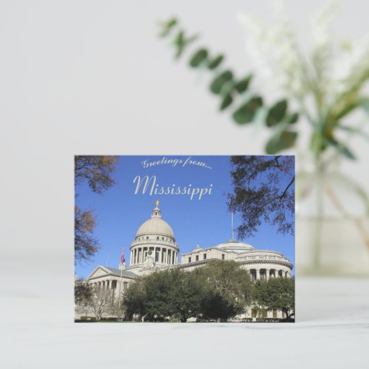 Mississippi State Capitol Building Mississippi Briefkaart (Staand voorkant)