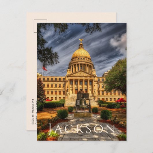Mississippi State Capitol, Jackson Briefkaart (Voorkant / Achterkant)