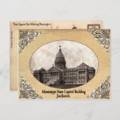 Mississippi State Capitol Old Briefkaart (Voorkant / Achterkant)