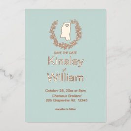 Mississippi State Destination Wedding Folie Uitnodiging