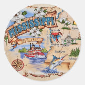 Mississippi State Feestje Ronde Sticker (Voorkant)
