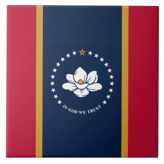 Mississippi State Flag on Tile Tegeltje (Voorkant)